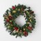 Sullivan's Christmas LED Pine Cone Berry Wreath, Green Faux Floral Decor for Crafting, Weddings, Home and Holiday Decoration, 6 Inch